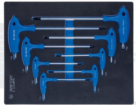 ZESTAW KLUCZY TORX Z UCHWYTEM L, 8SZT., T10-T50, WKŁADKA