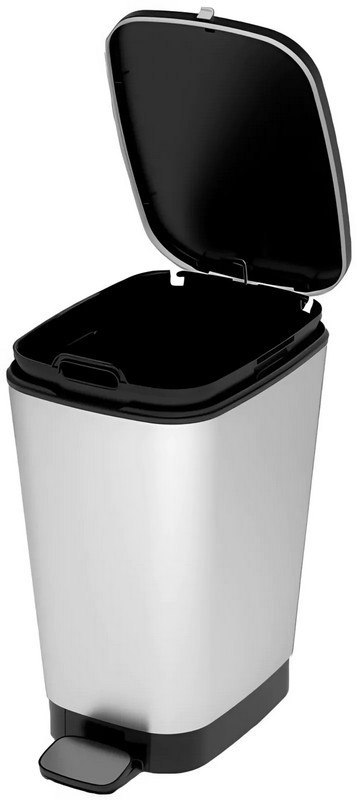 KOSZ NA ŚMIECI CURVER, Z PEDAŁEM 25L - METALIZOWANY