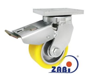 KOŁO ALUMINIUM-POLIURETAN 100MM OBUD.SPAW SKRĘT+HAM. A15PDH