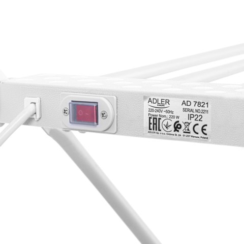 SUSZARKA DO UBRAŃ SKŁADANA ELEKTRYCZNA 220W AD7821