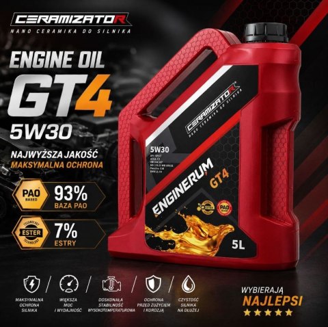 CERAMIZATOR OLEJ SYNTETYCZNY ENGINERUM GT4 5W30 5L