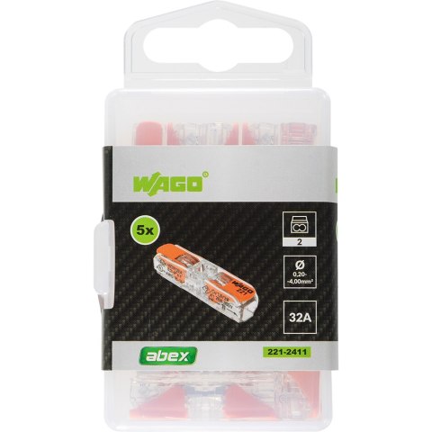 SZYBKOZŁĄCZKA WAGO 221-2411 2*0.2-4MM2, 5 SZT